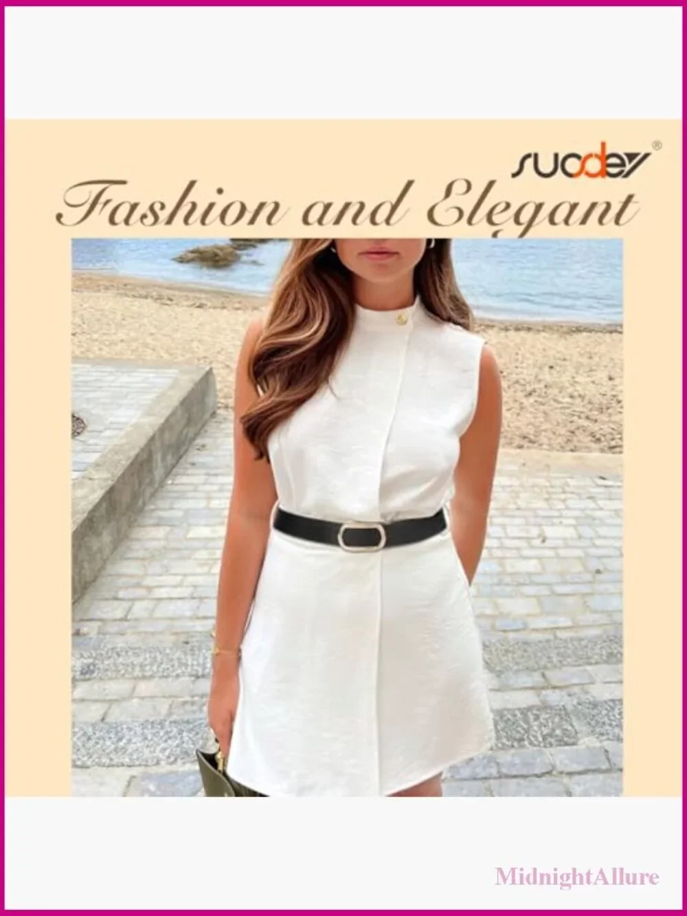 Women Leather Ratchet Belt with Gold Automatic Sliding Buckle 1.2
